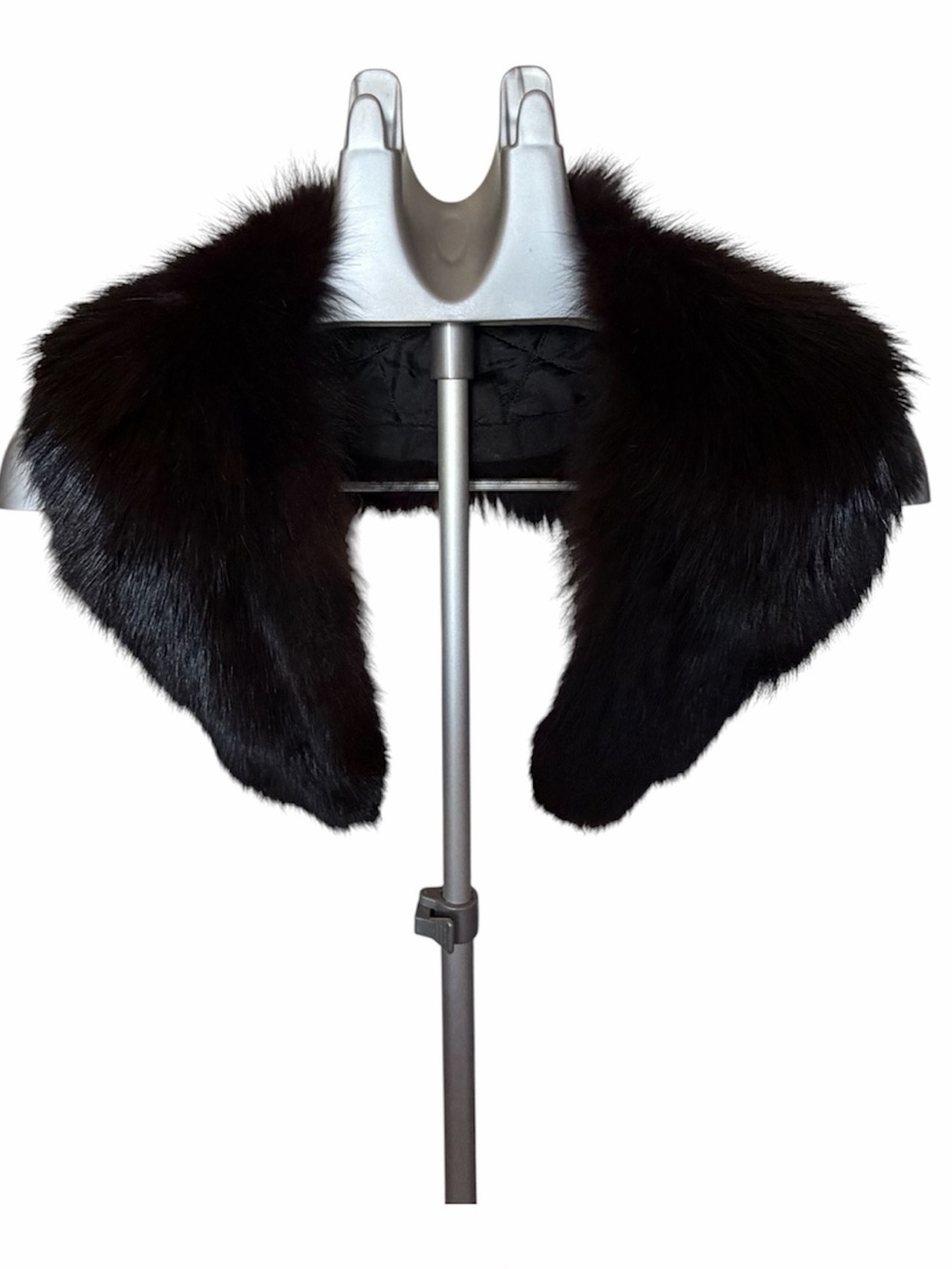 Vintage Genuine Fox Fur Collar Trim Dark Brown Black Sew-On Coat Collar